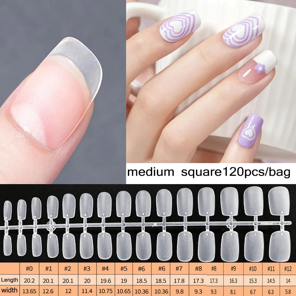 Matte Soft Gel Full Cover Almond Nail Tips - 35