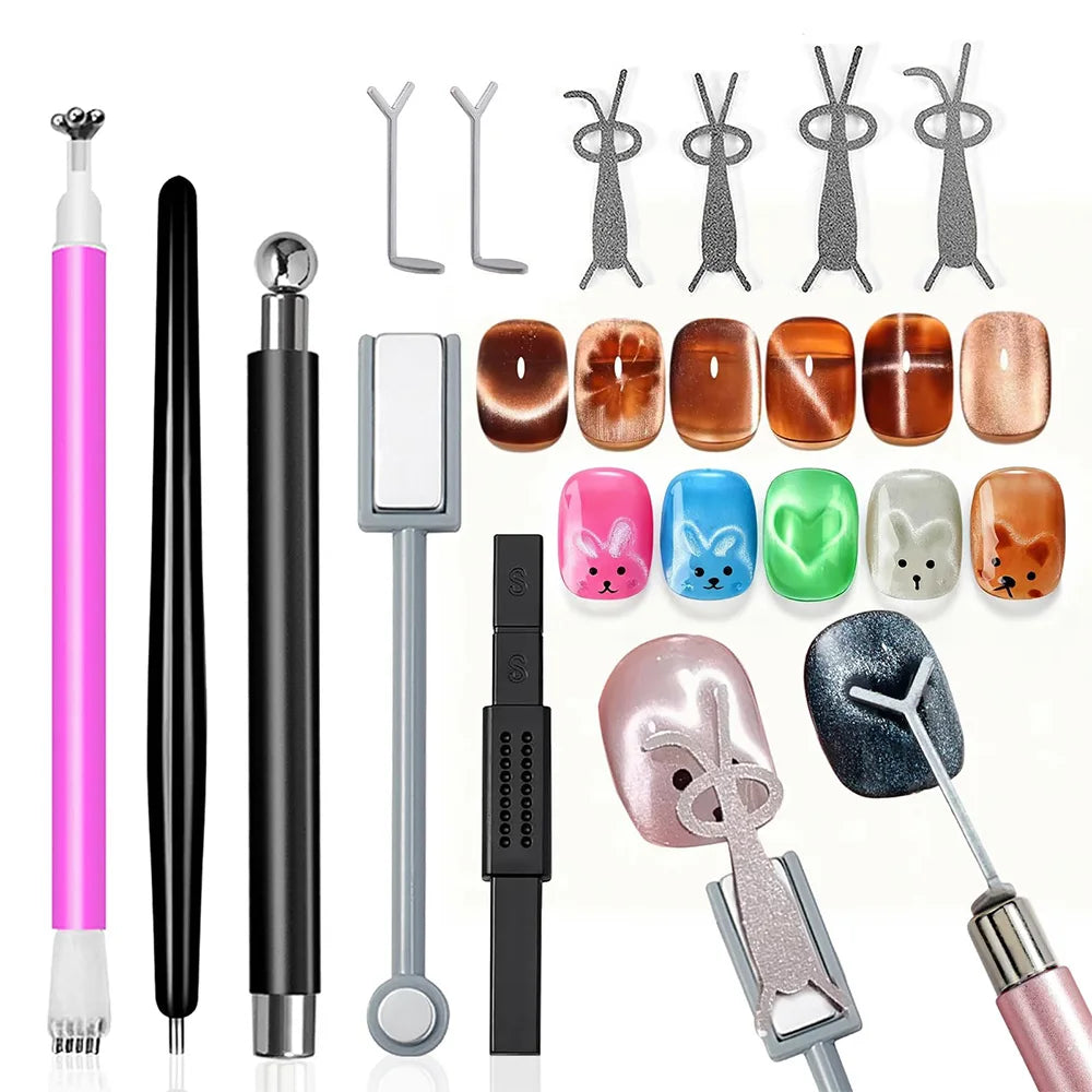 Magnetic Cat Eye Nail Art Tool Set
