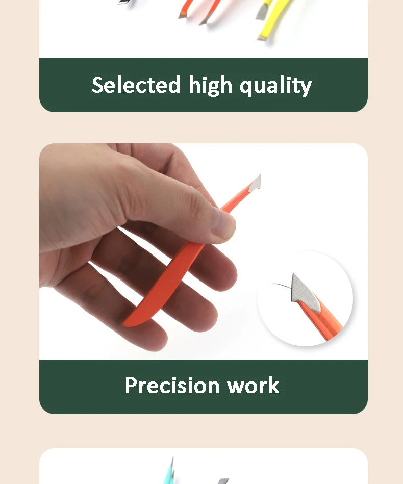 Professional Stainless Steel Eyebrow Tweezer Set