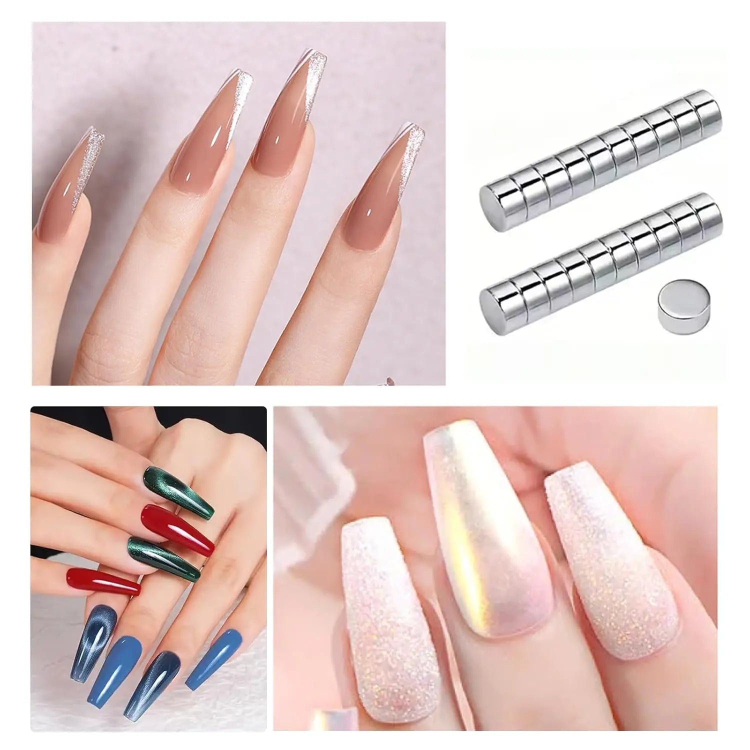 Magnetic Nail Art Guide and Length Measuring Tool