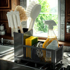 Compact Kitchen Sink Organizer and Drying Rack