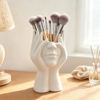 Human Face Art Desktop Organizer and Makeup Brush Holder