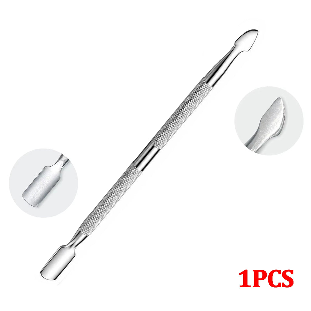 Professional Stainless Steel Dual-Head Cuticle Pusher