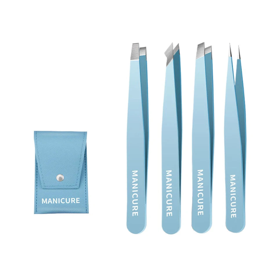 Precision Slanted Eyebrow Tweezers Set