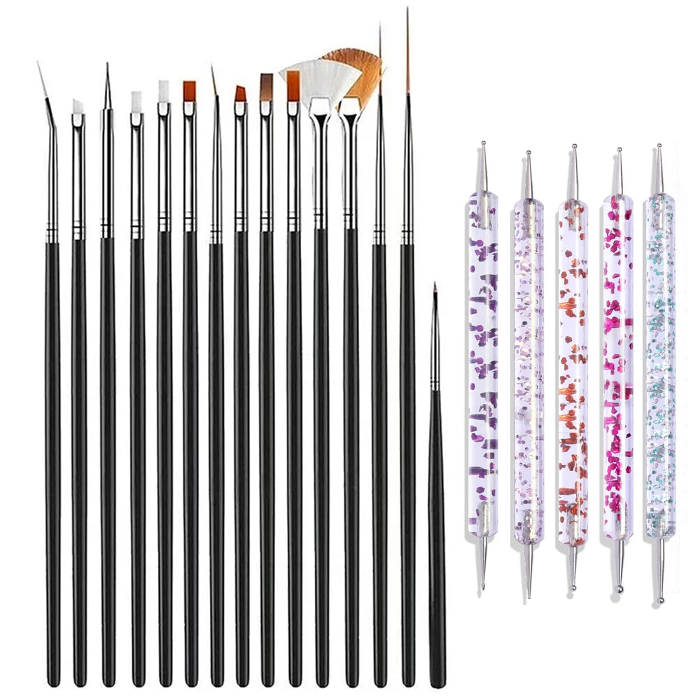 Professional Nail Art Brush Set for Manicure Designs - 12