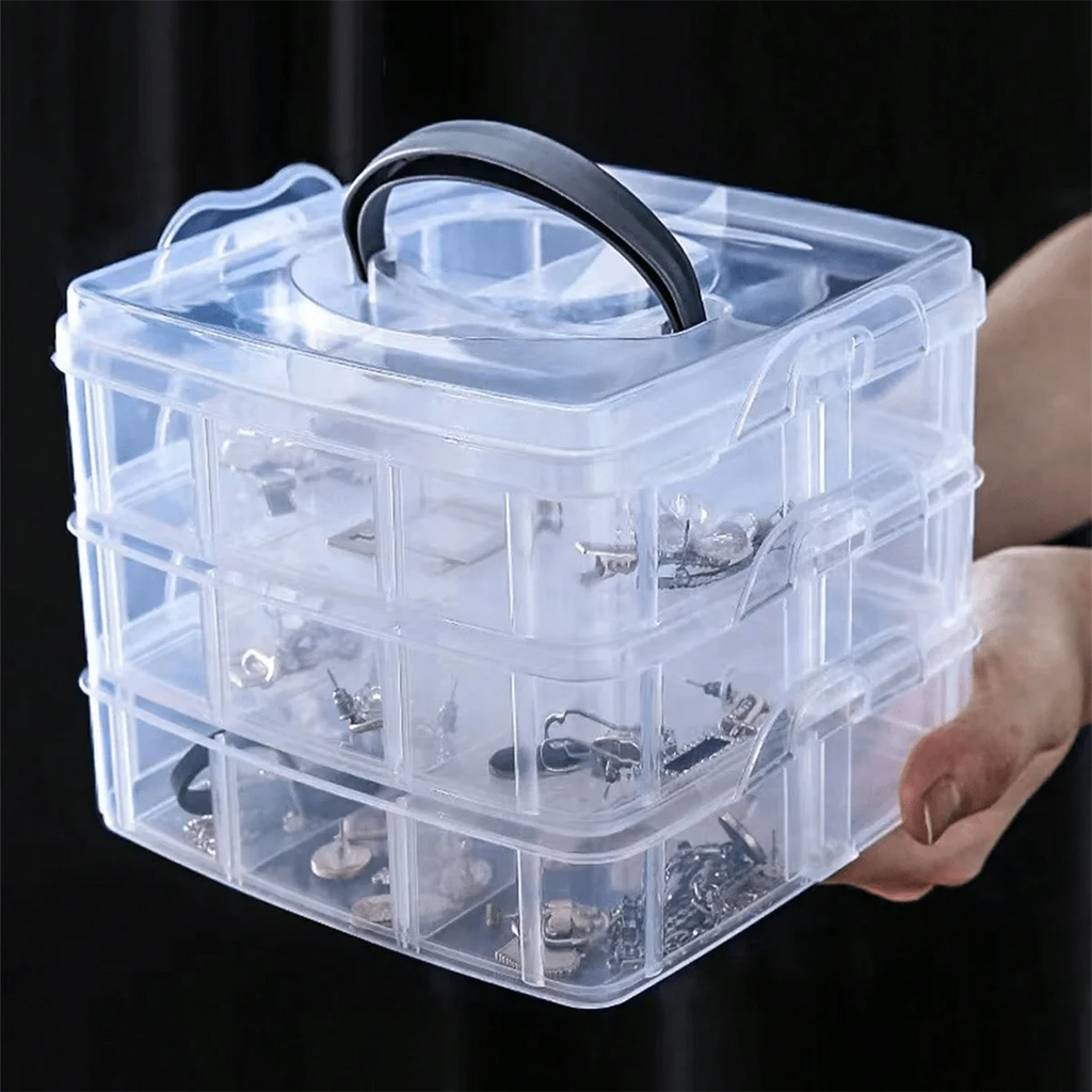 3-Tier Stackable Storage Organizer for Crafts and Jewelry