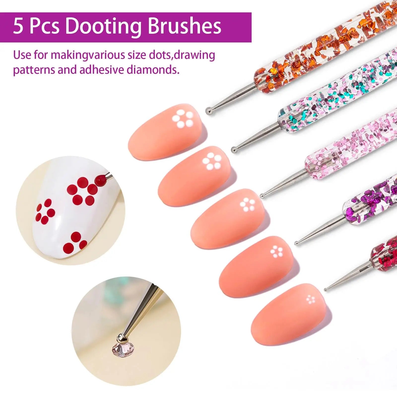 Professional Nail Art Brush and Dotting Tool Set - 10