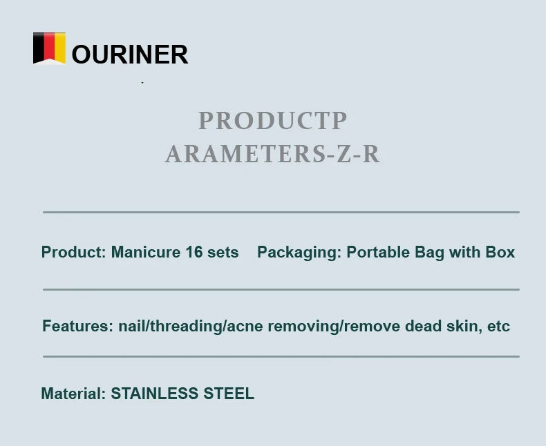 Professional Stainless Steel Manicure Grooming Set