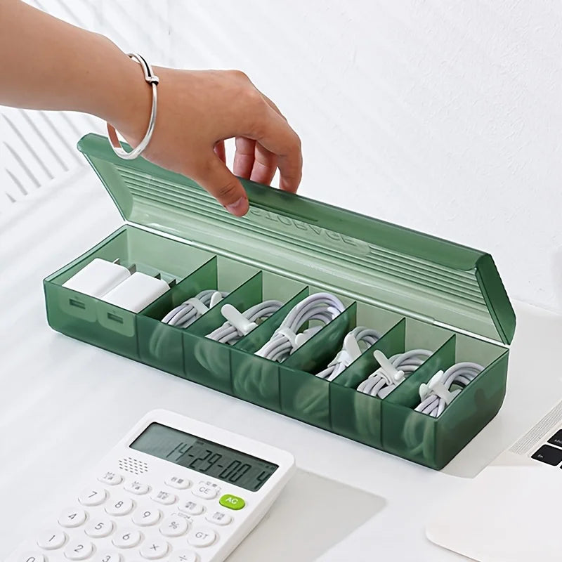 Desktop Cable and Charger Organizer Box - 3