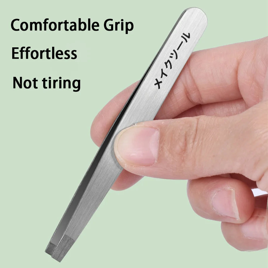 Professional Stainless Steel Eyebrow Tweezer Grooming Set - 3
