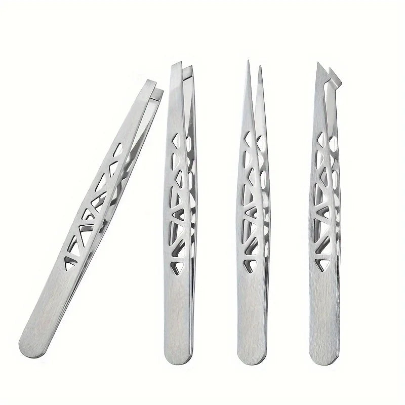 Professional Precision Eyebrow Tweezers Set - 4