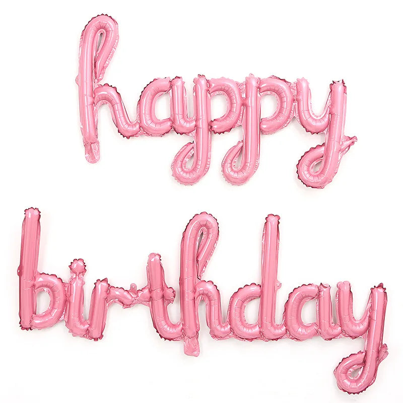Cursive Happy Birthday Balloon Set - 7