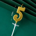 3D Gold Number Birthday Cake Candle