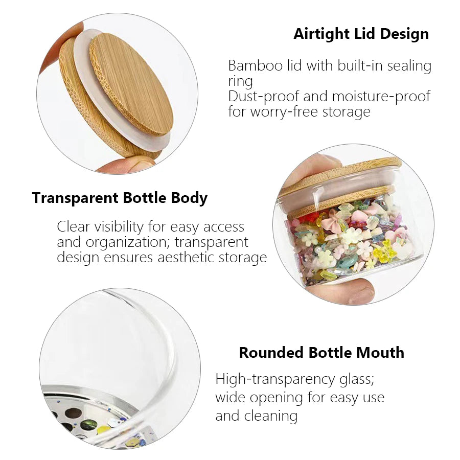 Glass Nail Brush Cleaning Cup with Filter