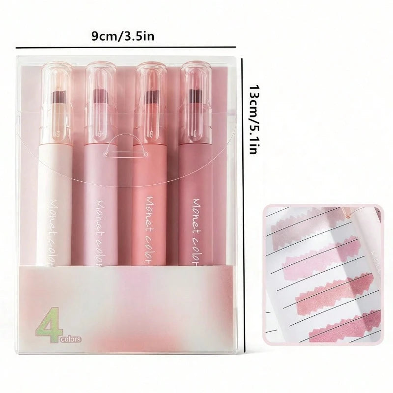 Soft-Touch Pastel Gel Highlighter Pens - 4
