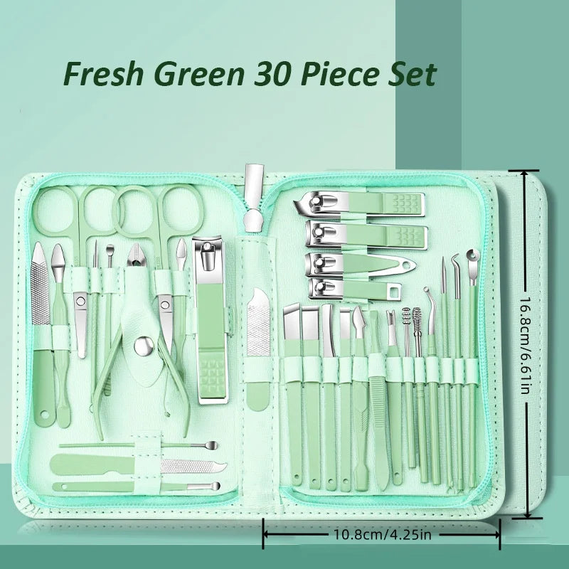Professional Stainless Steel Manicure and Pedicure Grooming Set - 14