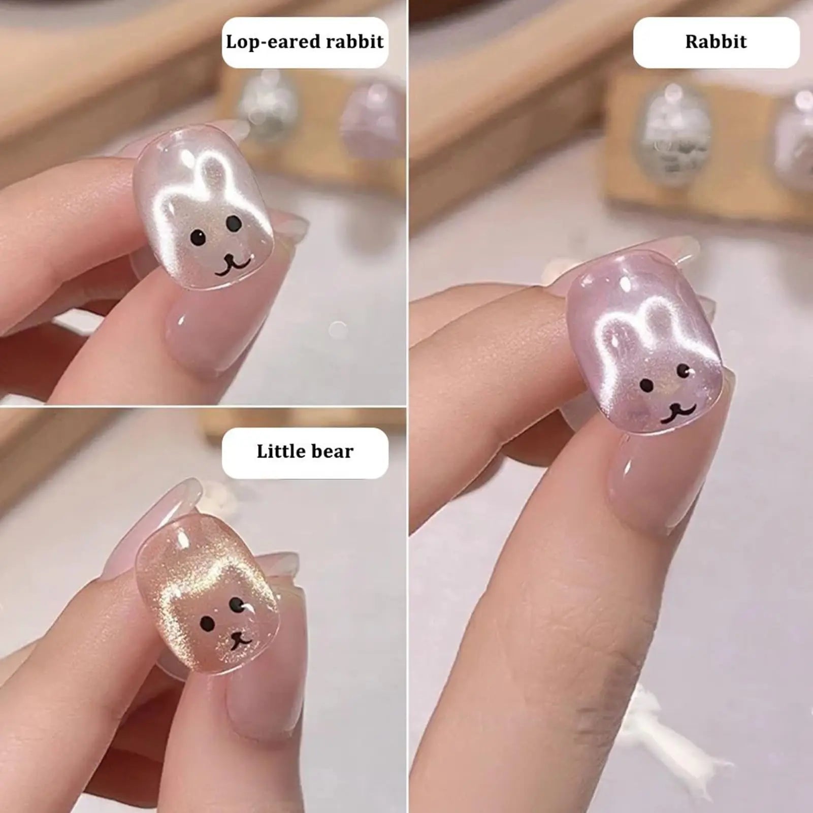 Rabbit Shape Cat Eye Nail Art Magnet Tool - 5
