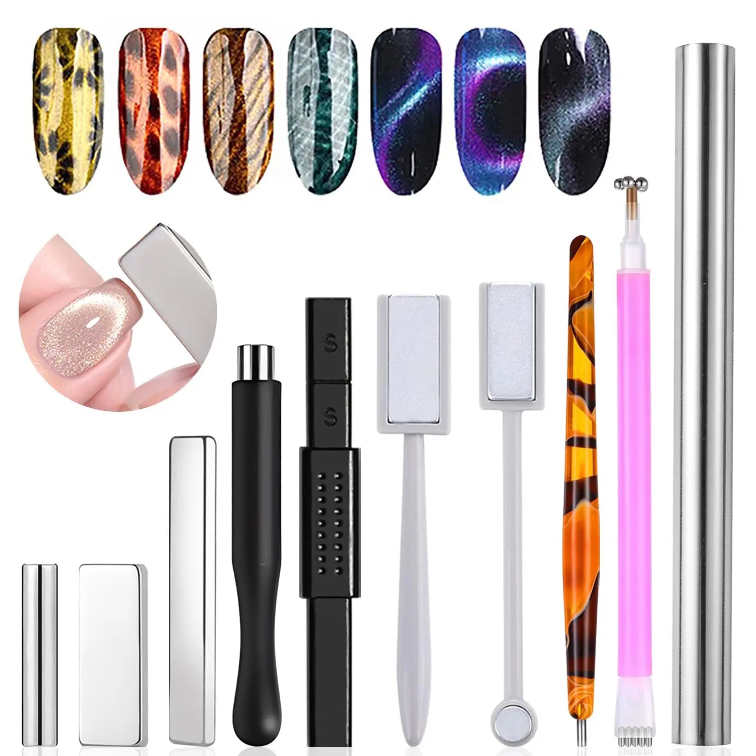 Magnetic Tool Set for 3D Cat Eye Nail Art