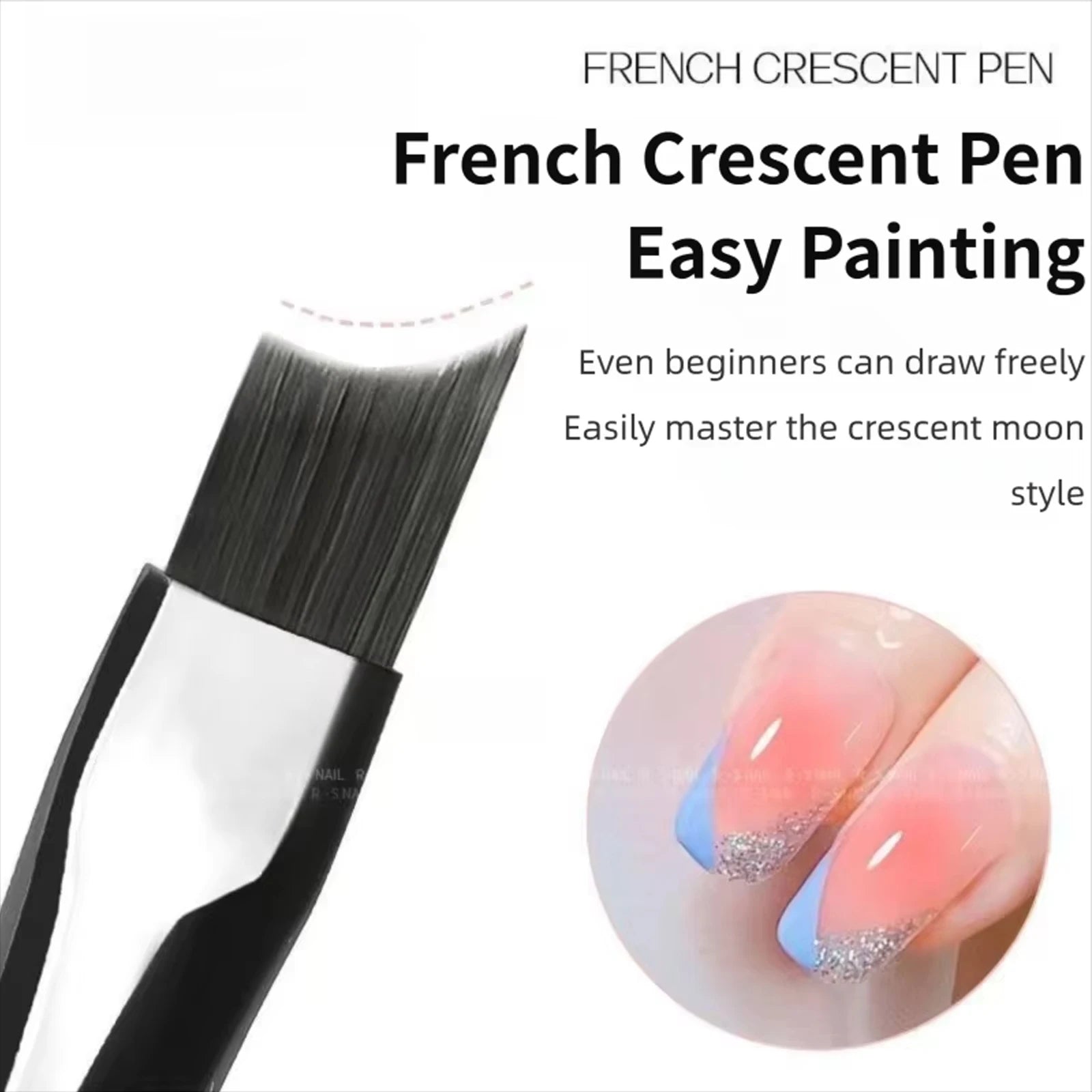 Professional French Tip Nail Art Brush for Perfect Manicures