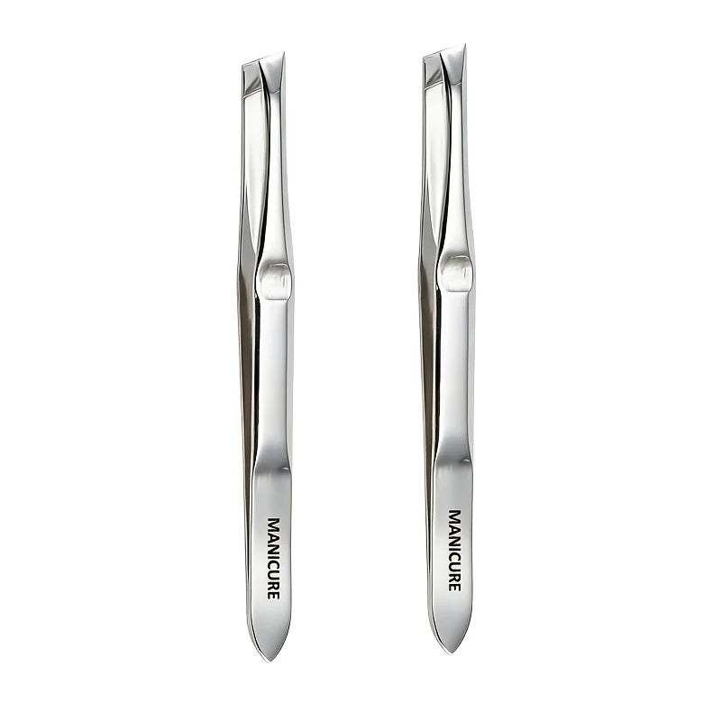 Precision Stainless Steel Slant-Tip Eyebrow Tweezers