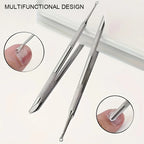 Professional Stainless Steel Cuticle Pusher and Nail Cleaner