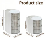 3-Tier Rotating Makeup Organizer with Dustproof Lid
