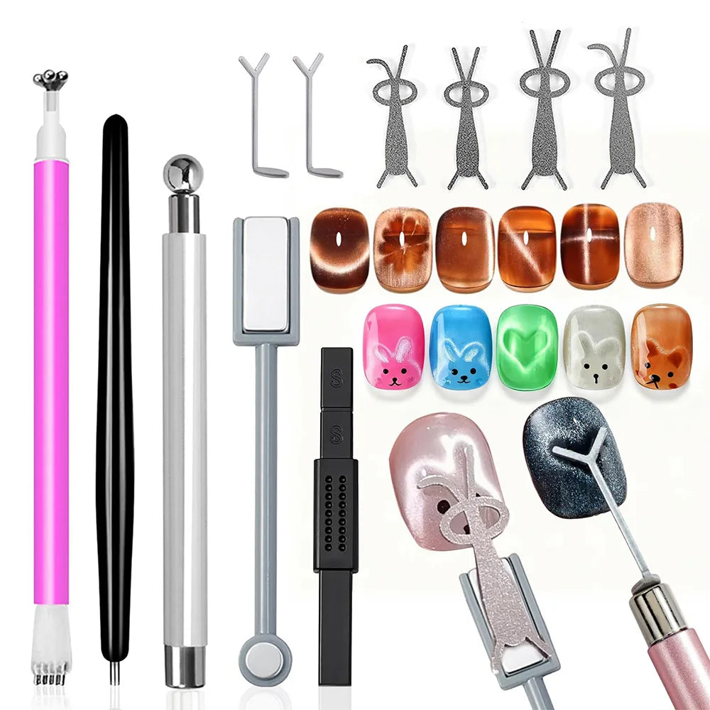 Magnetic Cat Eye Nail Art Tool Set - 26