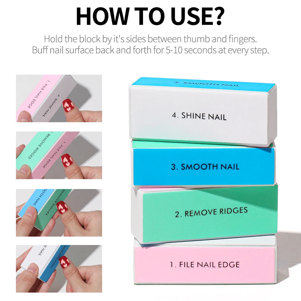 4-Way Professional Nail Buffer Block - 8