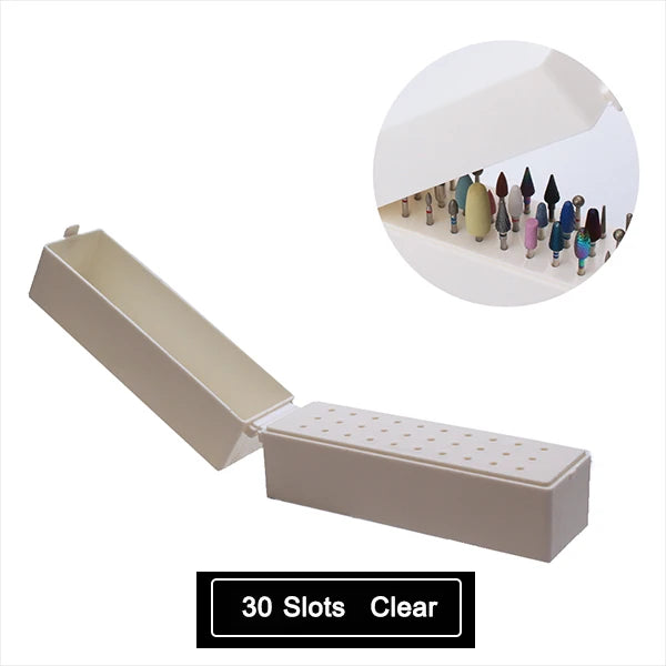 Clear Nail Drill Bit Storage Case