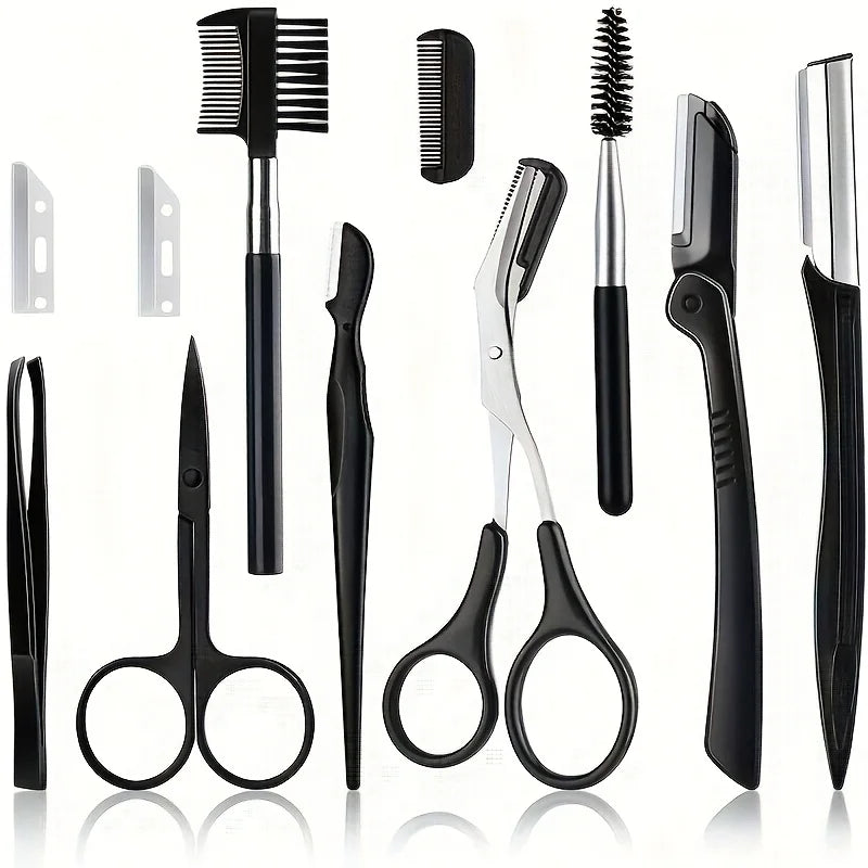 Professional Eyebrow Grooming and Facial Hair Trimmer Set - 18