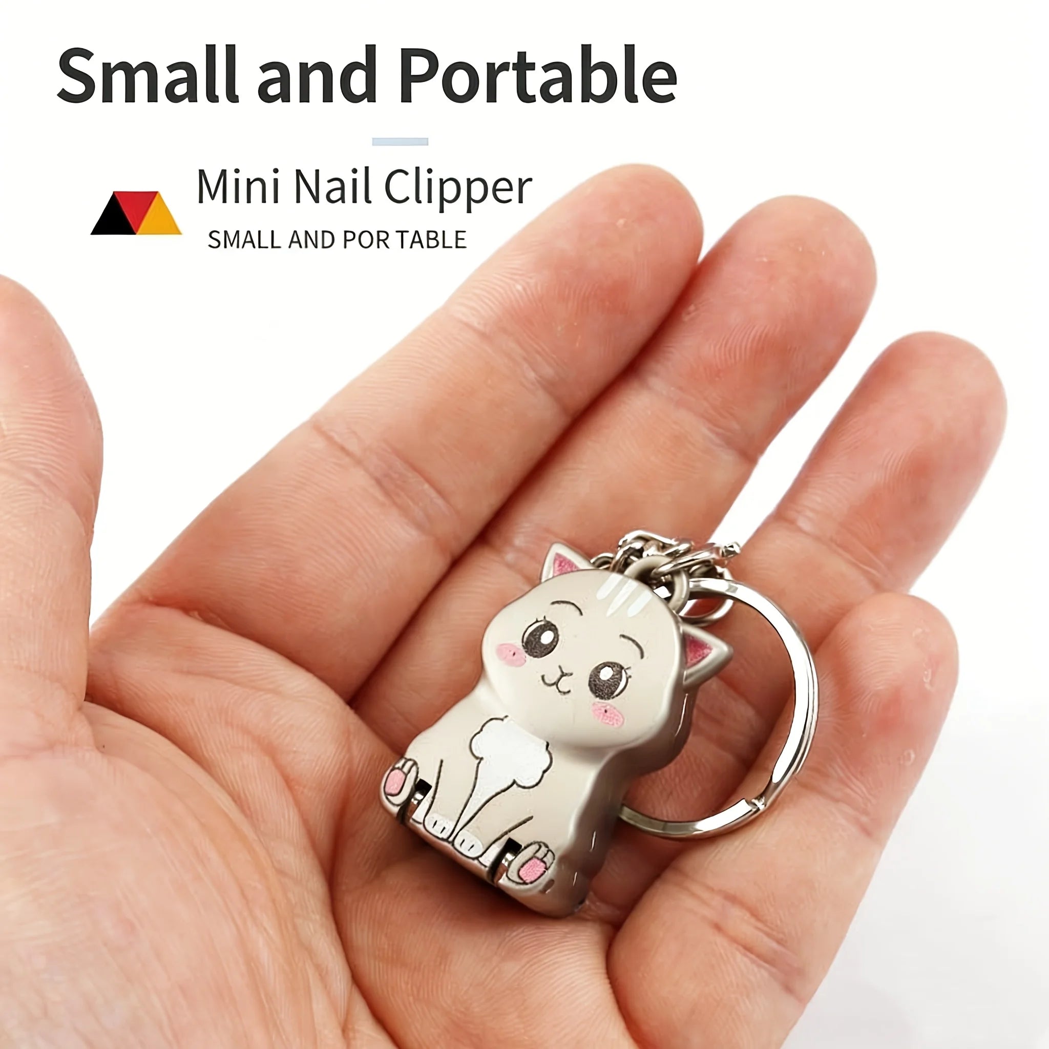 Cute Cat Portable Nail Clipper with Keychain - 2