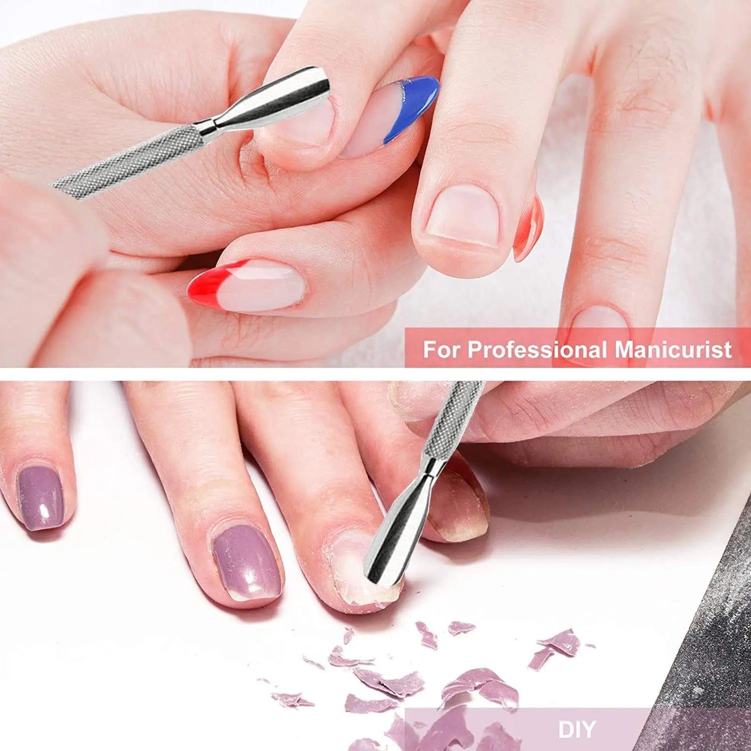 Dual-Ended Stainless Steel Cuticle Pusher and Nail Cleaner - 5
