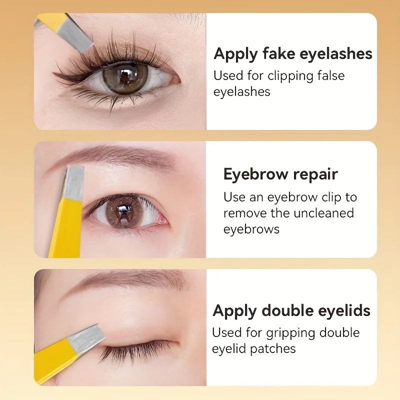 Precision Slanted Eyebrow Tweezers Set