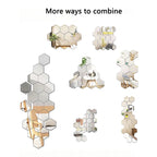 Hexagon Mirror Wall Decor Stickers
