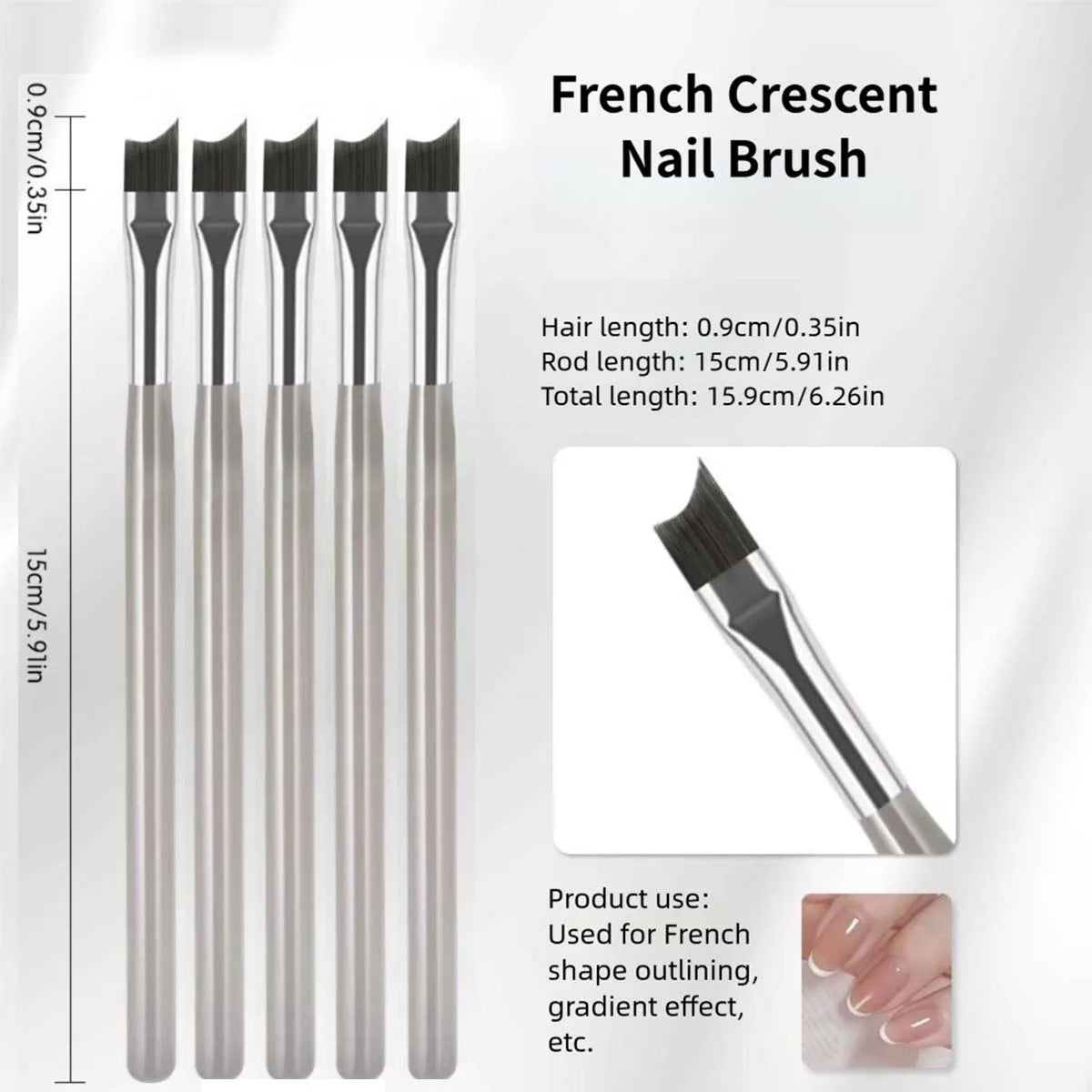 Professional French Tip Nail Art Brush for Perfect Manicures - 15