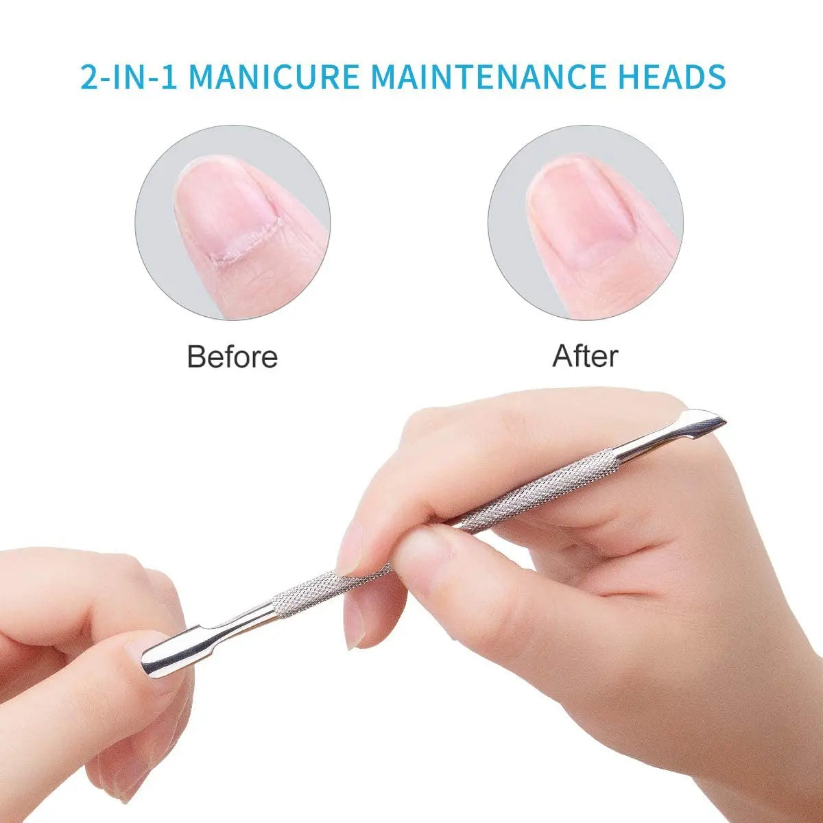 Professional Stainless Steel Dual-Head Cuticle Pusher - 5