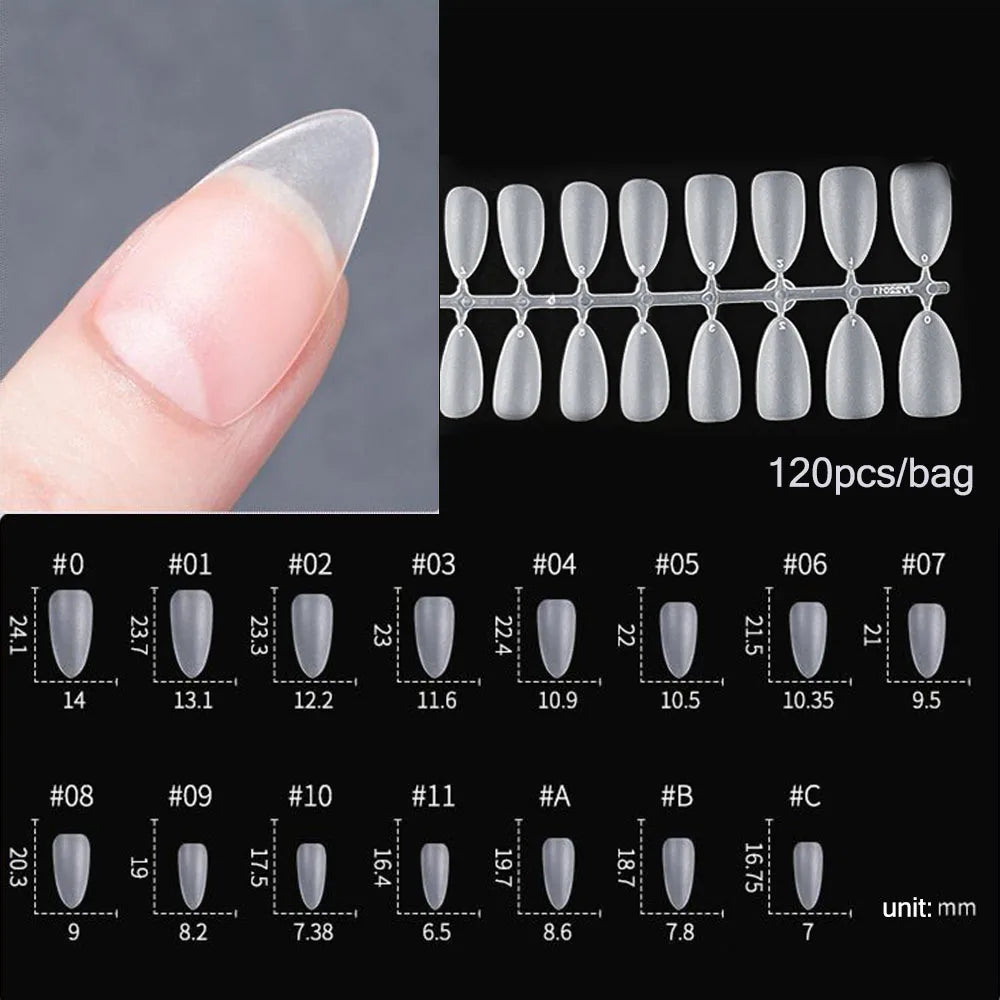 Matte Soft Gel Press-On Nail Tips - 18