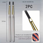 French Plaid Grid Nail Art Design Brush
