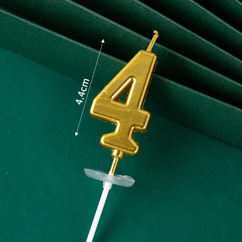 3D Gold Number Birthday Cake Candle