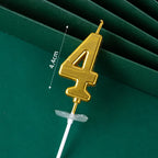 3D Gold Number Birthday Cake Candle