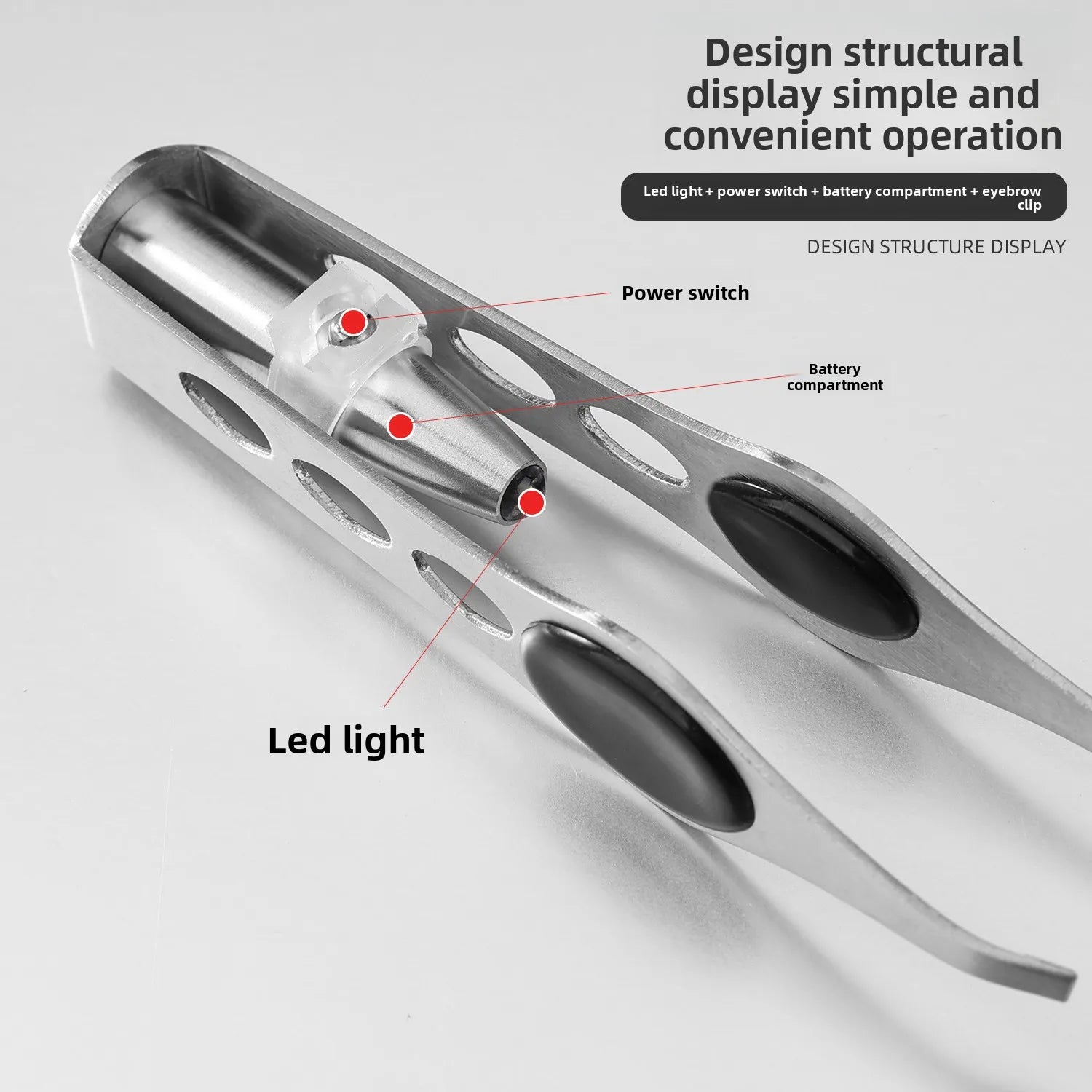 Illuminated LED Eyebrow Tweezer for Precision Grooming - 7