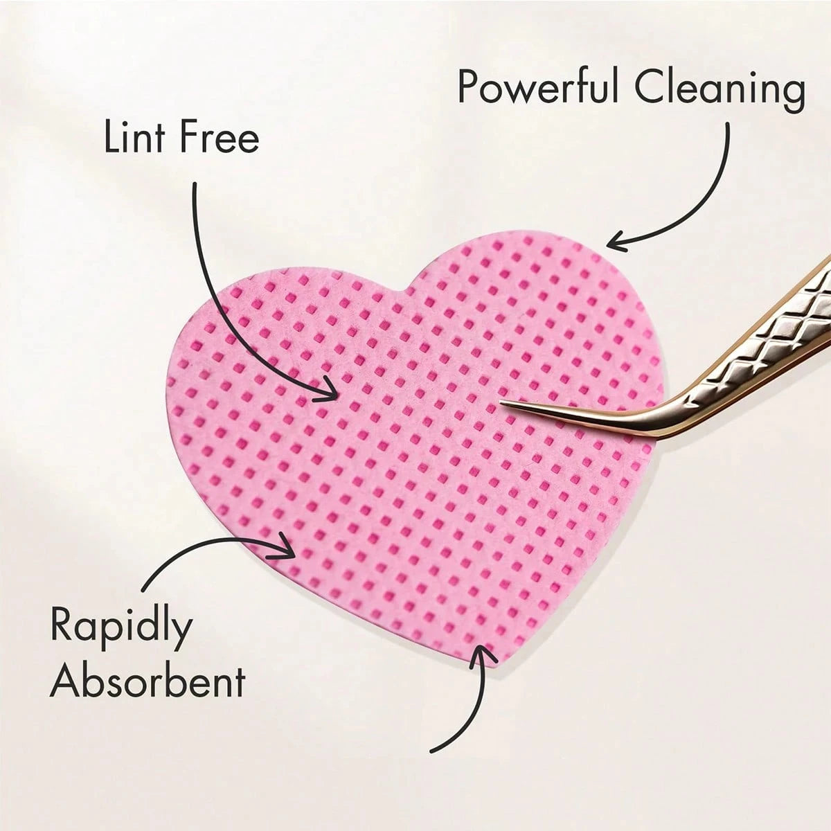 Lint-Free Heart Nail and Lash Cleaning Wipes - 5