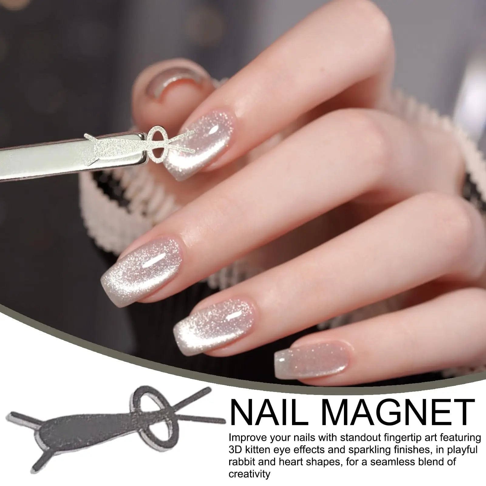 Rabbit Shape Cat Eye Nail Art Magnet Tool