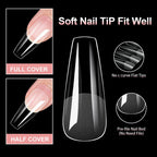 Full Cover Press-On Nail Tips for Professional Manicure