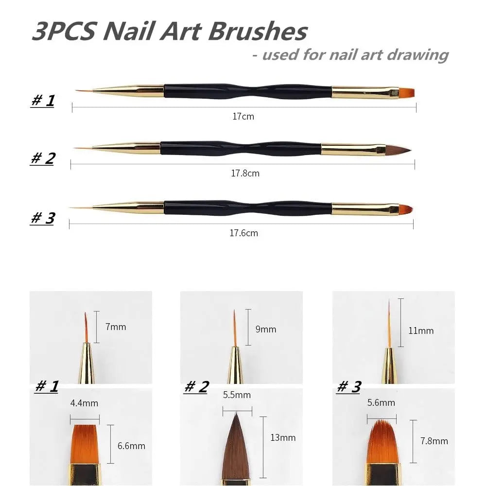 Dual-Ended Nail Art Brush Set for Professional Manicures