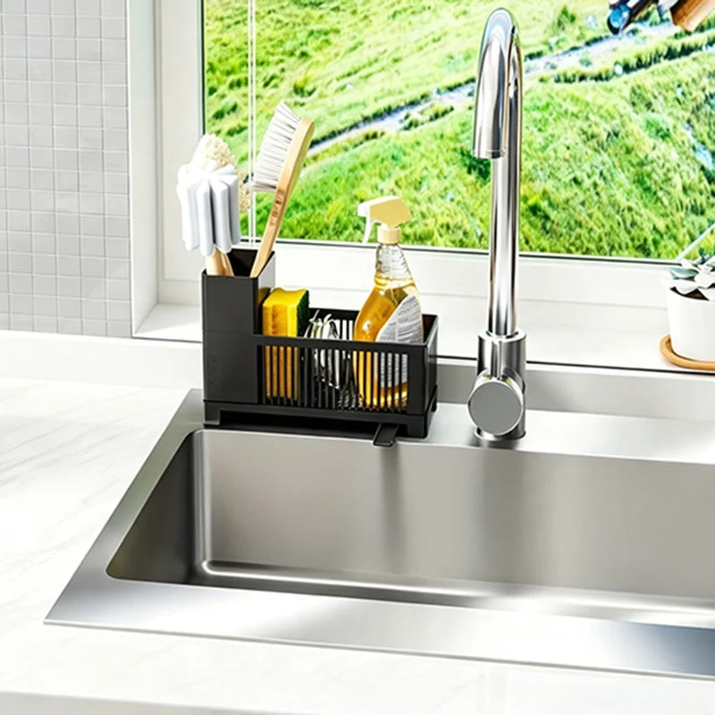 Compact Kitchen Sink Organizer and Drying Rack