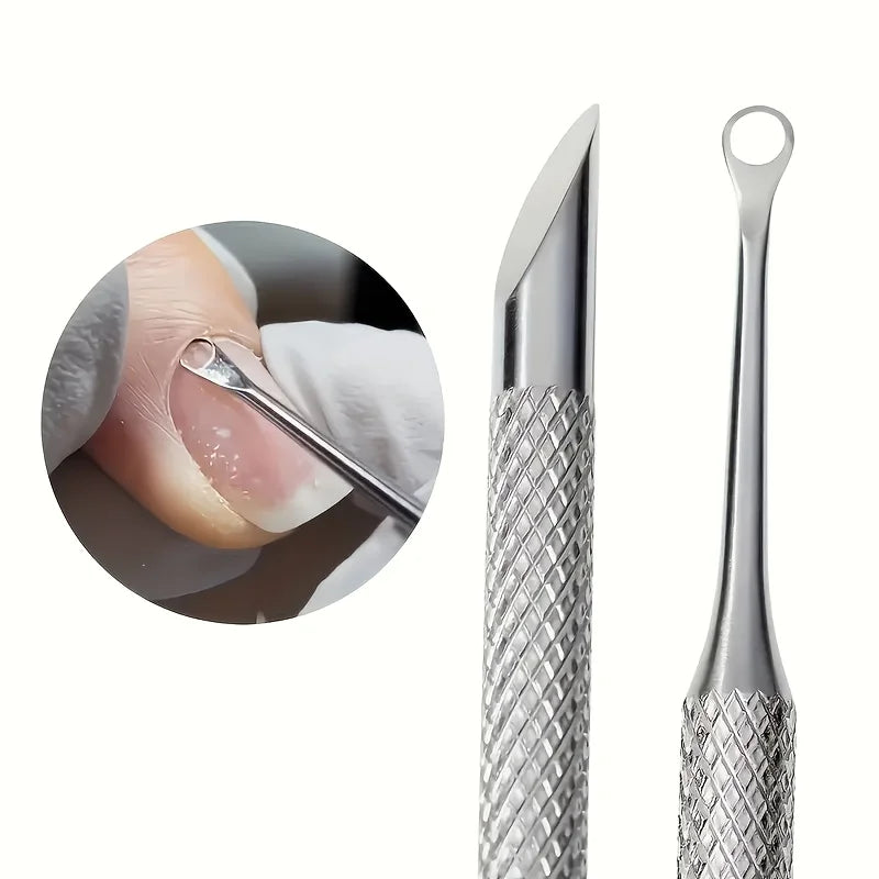 Professional Stainless Steel Cuticle Pusher and Nail Cleaner