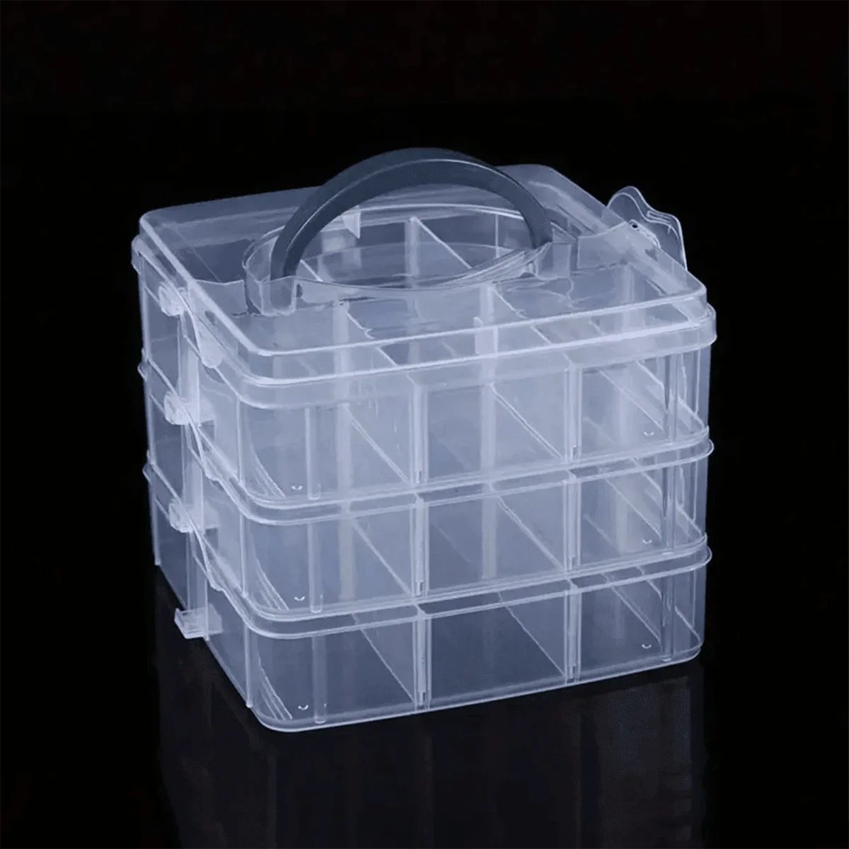 3-Tier Stackable Storage Organizer for Crafts and Jewelry - 4