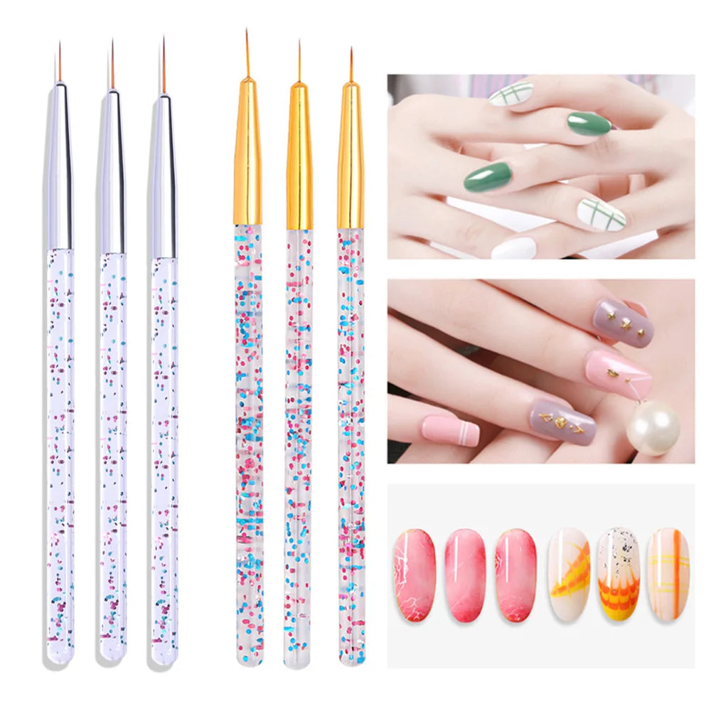 Professional Nail Art Liner Brush Set for DIY Designs - 1