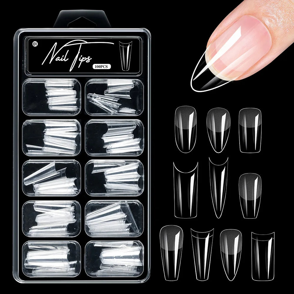 Full Cover Almond Nail Tips for Salon Quality Manicures